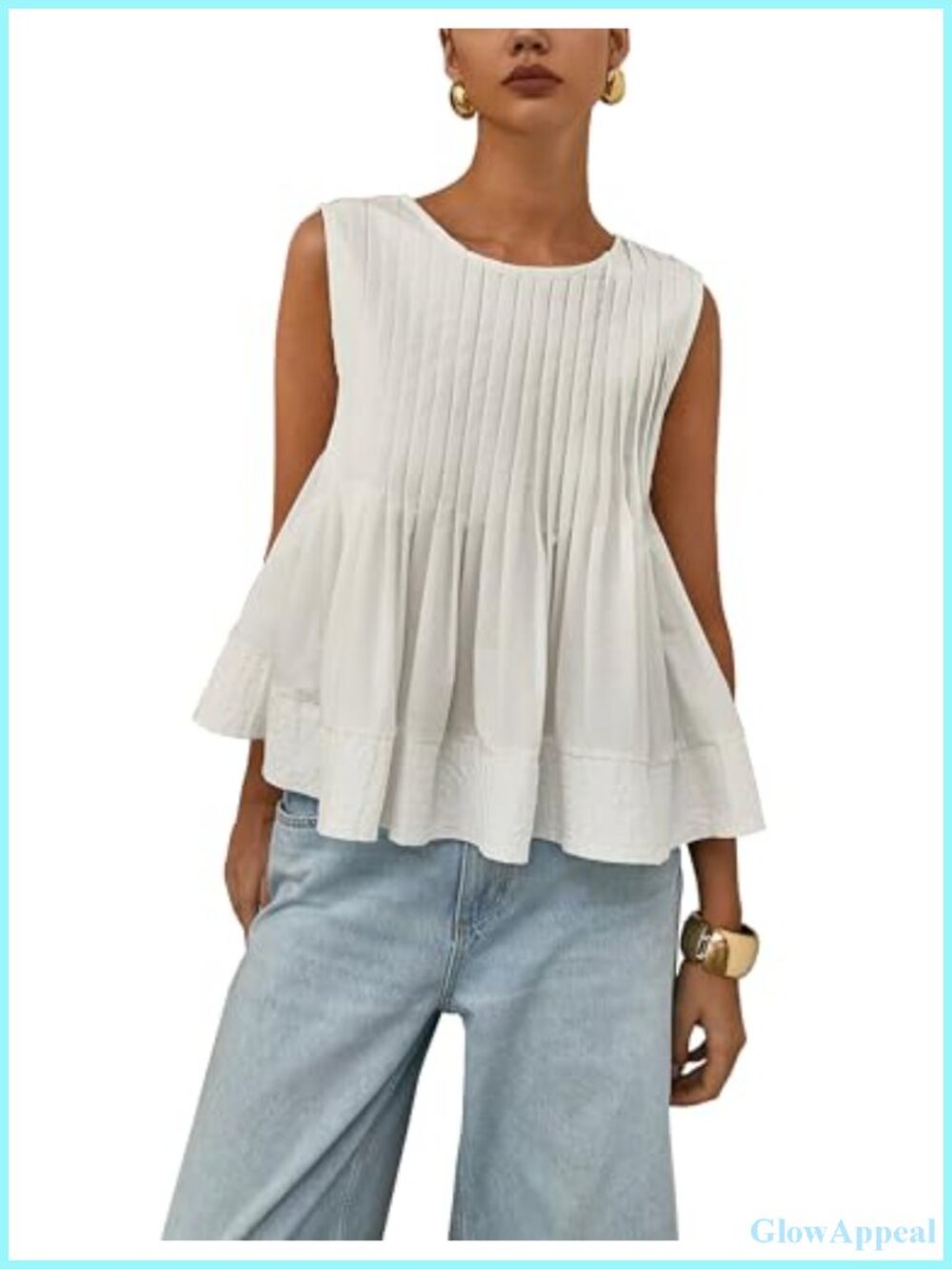 Women's Cotton Modal Sleeveless Peplum Babydoll Tank Top